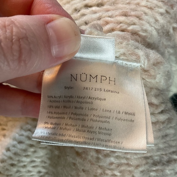 Anthropologie Numph Loraina Cardigan Sweater Wool Mohair Neutral Stripe Size XS - Picture 9 of 10